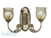 Amanda Настенный светильник из старинной латуни с янтарным стеклом с кракле Possoni Illuminazione 227/A2