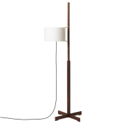 торшер с круглым основанием и тканевым абажуром на опоре