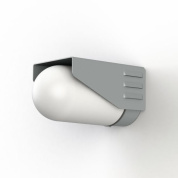 уличное настенное бра с овальным плафоном в сером корпусе