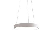 подвесной светильник с плоским дисковым корпусом и рассеивателем из матового пластика