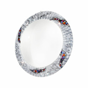 потолочный светильник с белым плафоном и декоративным узором