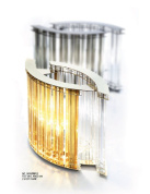 настольная лампа с полукруглой каскадной стеклянной призмой и контрастным свечением