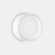 потолочный светильник для фасада с круглым корпусом и белым плафоном