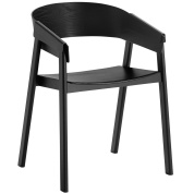 кресло из чёрного дерева с изогнутой спинкой и подлокотниками