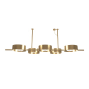 подвесной линейный светильник с пятью круглыми плафонами