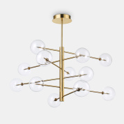 подвесная люстра с шарообразными плафонами на латунной арматуре