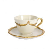 Empire white & gold tea cup & saucer чашка, Villari