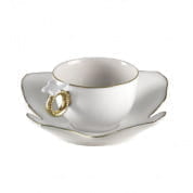 Butterfly white & gold tea cup & saucer чашка, Villari