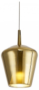 подвесной светильник с глянцевым золотым плафоном конической формы