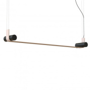 подвесной светильник с двумя цилиндрическими источниками света на вытянутой планке