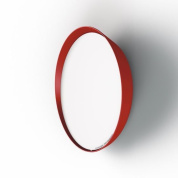 накладной потолочный или настенный светильник круглой формы с красной рамкой