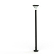 уличный фонарный столб с цилиндрическим плафоном и чёрным корпусом