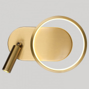 настенное бра с кольцевым элементом и золотистой основой