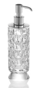 диспенсер для жидкого мыла с прозрачным рельефным стеклянным резервуаром
