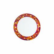 потолочный светильник с золотым плафоном и цветным орнаментом