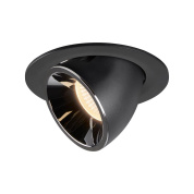 1005977 SLV NUMINOS® GIMBLE L DL светильник встраиваемый 700мА 25.4Вт с LED 2700K, 2150лм, 20°, черный/хром