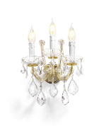 трехламповое классическое настенное бра с декоративными подвесками