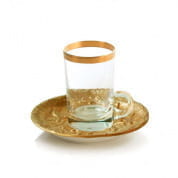 Taormina gold arabic tea cup and saucer small size чашка, Villari