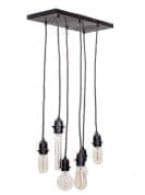 Black Vintage Set Of 6 Hanging Light подвесной светильник FOS Lighting Filament-MultiLamp-HL6