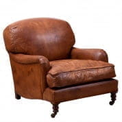 106854 Chair Highbury Estate tobacco leath кресло Eichholtz