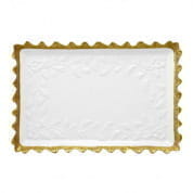 Taormina white & gold rectangular tray 0004633-702 лоток, Villari
