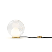 настольный светильник с прозрачным стеклянным плафоном округлой формы