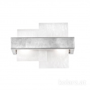 Kolarz Rettangolo 6040.60250/W настенный светильник сусальное серебро белый ширина 32cm высота 24cm 2 лампы g9