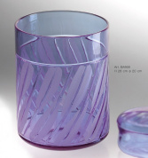стакан для ванной из фиолетового стекла с диагональным узором