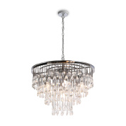 подвесной светильник с кристаллами в хромированном обрамлении