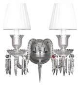 настенное бра с двумя белыми абажурами