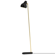 торшер для чтения с металлической штангой и конусным плафоном на дисковом основании