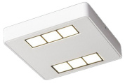 потолочный накладной светильник квадратной формы с четырьмя светодиодными секциями