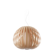 подвесной светильник с деревянным ламелевым плафоном