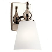 Cosabella 6" 1 Light Wall Sconce with Satin Etched Case Opal Glass Polished Nickel настенный светильник 55090PN Kichler