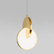 подвесной светильник с круглым плафоном и декоративной металлической дугой