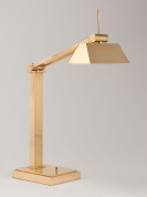 настольная лампа для письма из латуни с прямоугольным абажуром и шарнирной стойкой