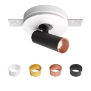 потолочный цилиндрический прожектор чёрный с регулировкой направления света