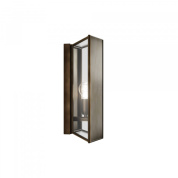 настенный светильник прямоугольной формы с зеркальной вставкой в корпусе из латуни