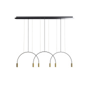 подвесной светильник с несколькими арочными элементами и золотистыми акцентами