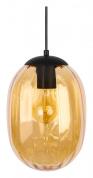 подвесной светильник с овальным плафоном янтарного оттенка