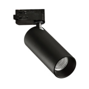 трековый прожектор чёрного цвета с регулируемым углом для трёхфазного шинопровода