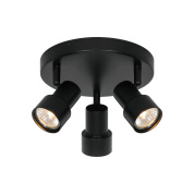 потолочный светильник черный с тремя регулируемыми спотами