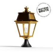 садовый фонарь на основании с прозрачными стёклами и бронзовой арматурой