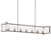 Lente 7 Light Linear Chandelier Brushed Nickel люстра 44252NI Kichler