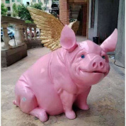 56651 Flying Pig розовый 79cm Kare design статуэтка