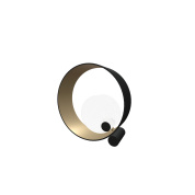 настольная лампа с кольцевым латунным корпусом и шарообразным плафоном