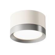 потолочный светильник цилиндрической формы белый с серебристым акцентом