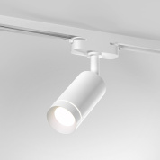 трековый поворотный прожектор для однофазного шинопровода цилиндрический белый