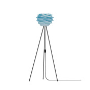 напольный светильник с абажуром из глянцевых панелей бирюзового оттенка