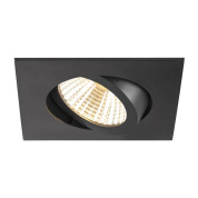 1007438 SLV NEW TRIA® UNIVERSAL 68 SQUARE светильник встраиваемый с LED 8.6Вт, 2500/3000/4000K, 540/600/600лм, 38°, димм., черный